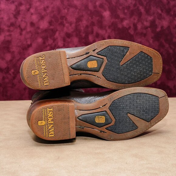 Dan Post Men Embroidered Square Toe Pull On Cowboy Mid Calf Boots sz 7.5 - Picture 5 of 9